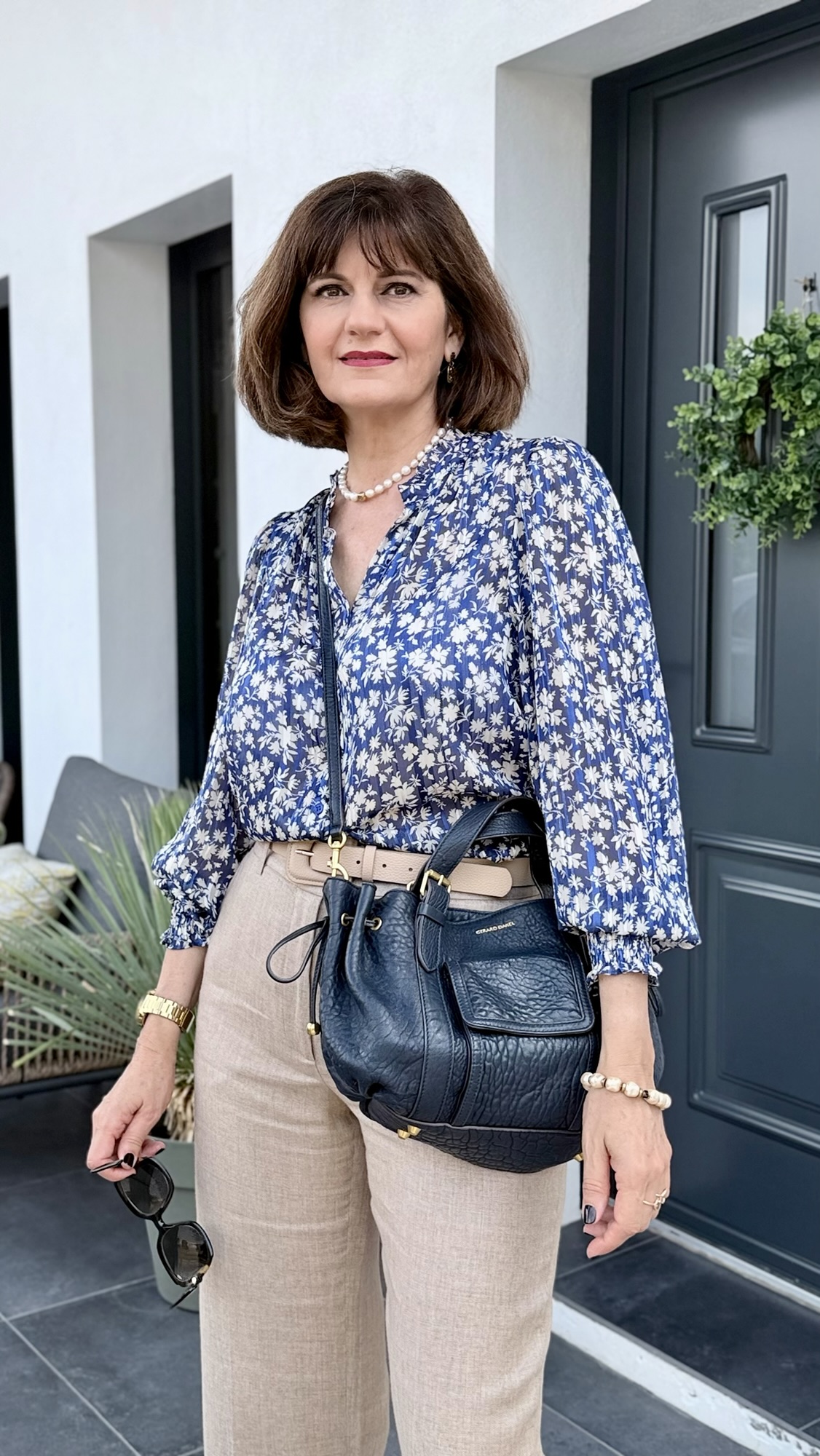 blouse bleu &eacute;l&eacute;gante