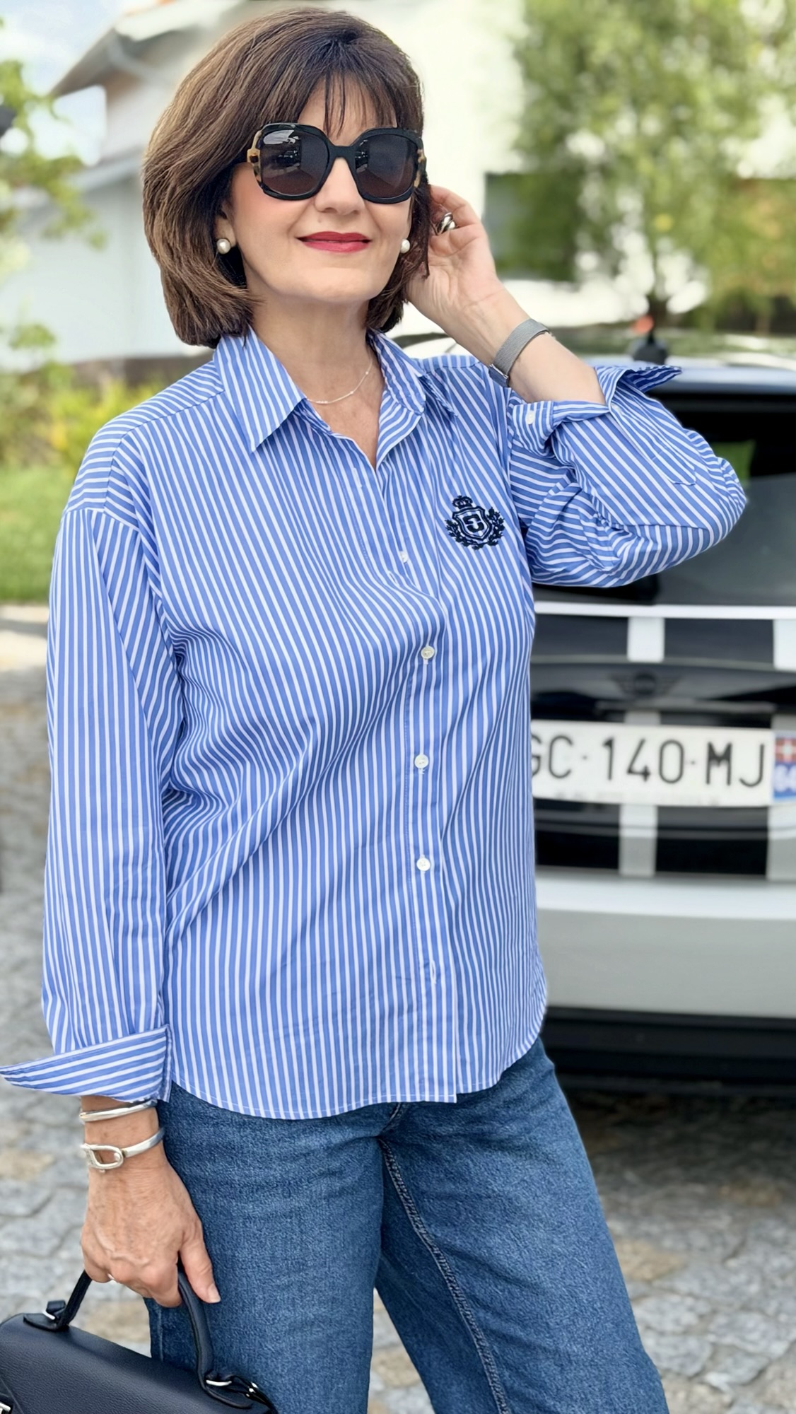 chemise bleu ciel rayure G&eacute;rard Darel
